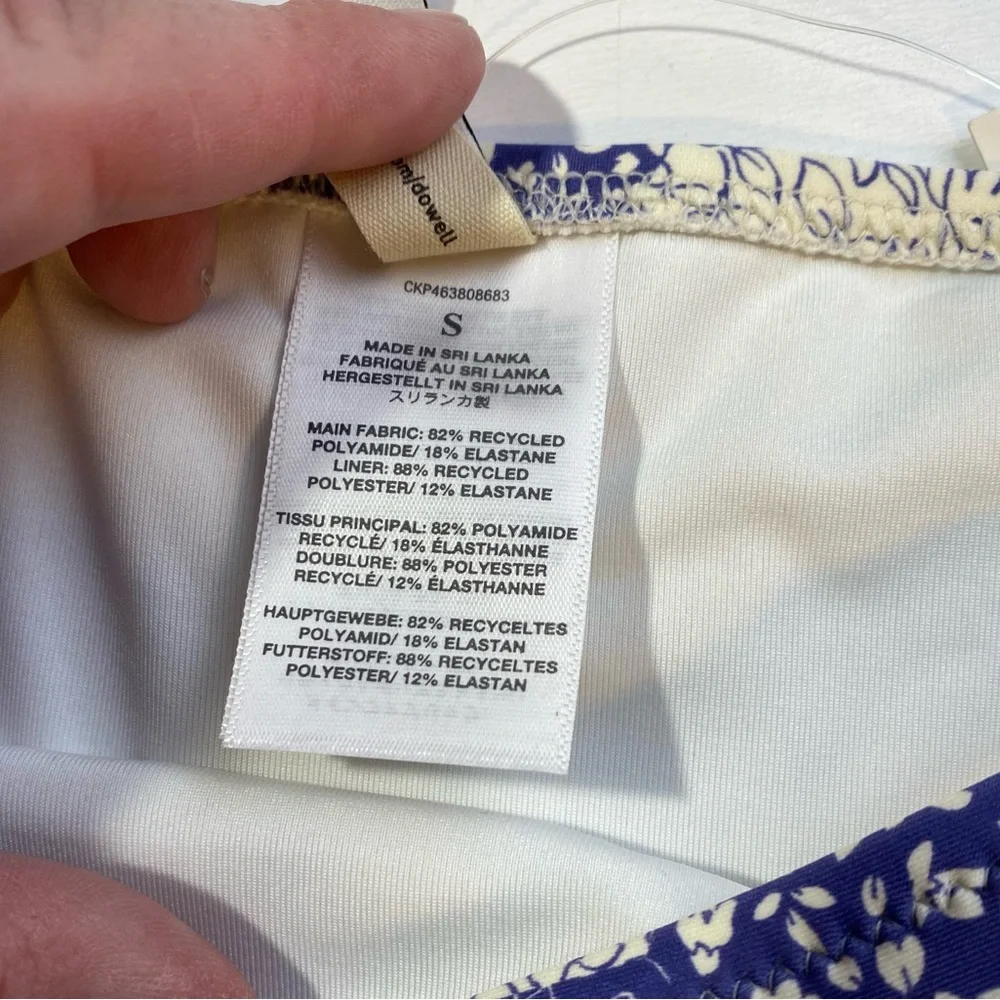 Madewell‎ Blue & White Second Wave Classic Patchwork Floral Bikini Bottoms NWT S